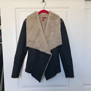 5/48 Dark Blue Teddy Jacket with Tan Collar